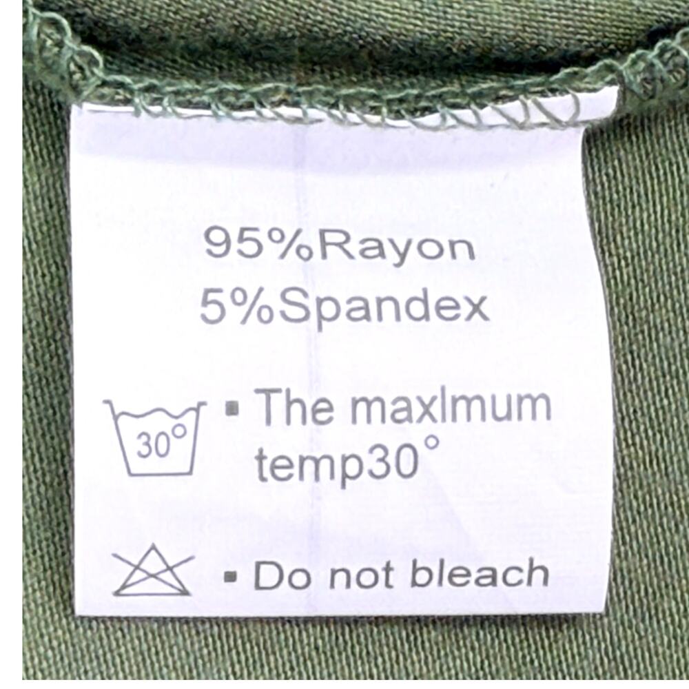 Dearcase Olive Green V Neck Jersey Knit T-shirt Long Sleeve Swing Dress NWT XL - Picture 7 of 9